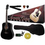Aria Prodigy Series Acoustic Guitar Package Multiple Colours Available(Colour:Aria Prodigy Black)